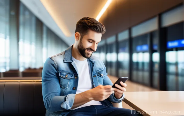 해외에서 모바일 요금제 선택하기 - A happy young adult traveler (mid-20s, female, wearing a stylish but modest summer dress that covers...