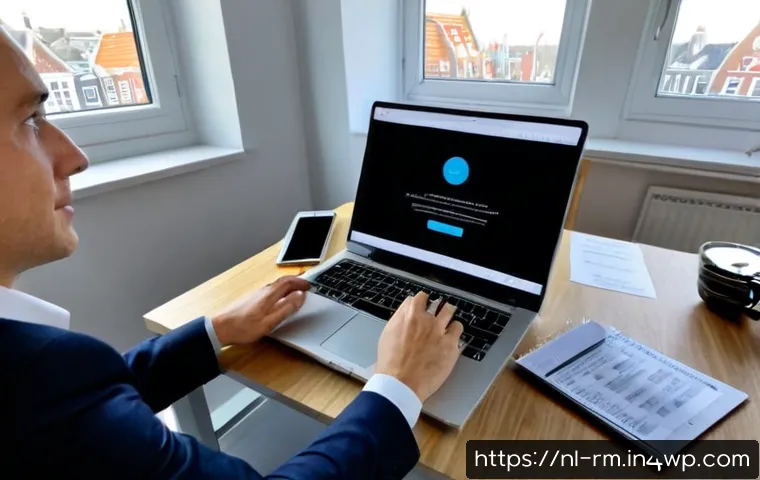Home 17 해외에서의 고용 계약 이해하기 - Photorealistic Dutch professional in a bright Amsterdam-style home office reviewing an international...